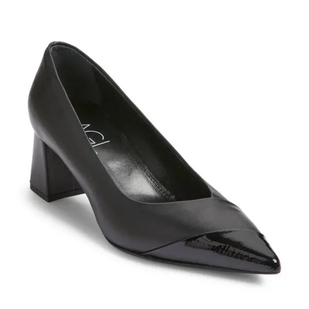 AGL Stefy Black Heel Pointed Toe, Black, NWOB, Size 7.5